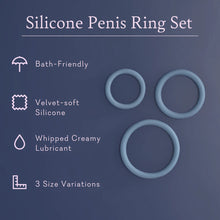 Cargar imagen en el visor de la galería, RGB - Silicone Penis Ring Set Three Flexible, Durable Rings