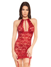 Cargar imagen en el visor de la galería, Sangria Lace Slip with Garters One Size Plus