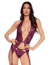 Cargar imagen en el visor de la galería, Plunging Garter Slip with Panty One Size