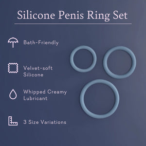 RGB - Silicone Penis Ring Set Three Flexible, Durable Rings