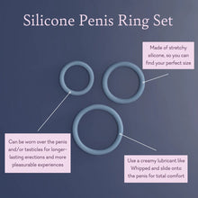 Cargar imagen en el visor de la galería, RGB - Silicone Penis Ring Set Three Flexible, Durable Rings
