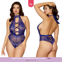 Cargar imagen en el visor de la galería, Crisscross Lace Bodysuit with Plunge
