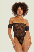 Cargar imagen en el visor de la galería, Black Strapless Lace Bodysuit - LIMITED
